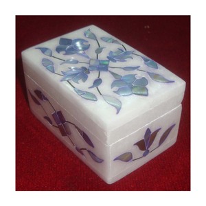 Regular Design Marble <b>Blue</b> Mother of Pearl Jewelry <b>Box</b> - Product Image 1