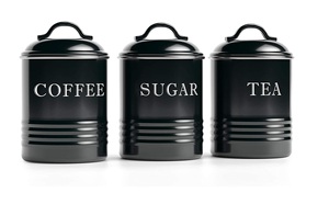 <b>Set</b> of 3 Iron <b>Tea</b> <b>Coffee</b> <b>Sugar</b> Jar in Black Color - Product Image 3