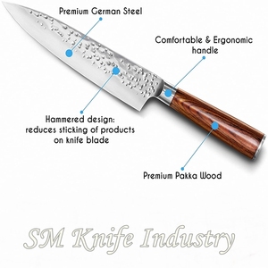 G10 Handle Grip With olive Wood custom Hand Made Modern Damascus <b>kitchen</b> chef <b>Knife</b> (Smk2029) - Product Image 3
