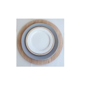 Assiette à fruits en bois noix, pour collation ronde de qualité alimentaire personnalisée assiettes de chargeur en bois pour usage domestique et ustensiles de cuisine 9 pièces - Product Image 2