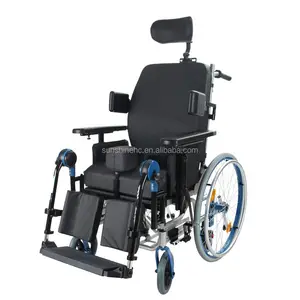 WH929S sedia a rotelle di fascia alta regolabile idraulicamente schienale adulto inclinazione nello spazio sedia a rotelle In alluminio per disabili