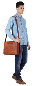 Leo Torresi Handcrafted <b>Leather</b> Laptop Messenger Bag Business Travel <b>Briefcase</b> for Daily Office Use Available At Best Price - Product Image 5