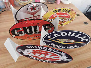 Placa de brida ovalada personalizada de 12 "x 16,8", Impresión de doble cara, Motor de gasolina, señal de brida de aceite, cueva para hombre, tienda de garaje, decoración de pared, letrero de estaño - Product Image 4