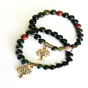 Christian Religious Blood Stone <b>Beads</b> <b>Bracelet</b> Agate with Life Healing Properties - Product Image 1
