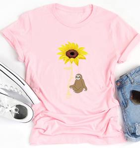 Respirant dames imprimer T-Shirt léger tissu extensible t-shirt décontracté été confort femmes haut tendance coupe ample en gros en vrac - Product Image 4