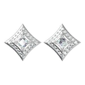 10K White Gold Real Diamond Kite Shape Stud <b>Earrings</b> for Women 0.50 TCW | Elegant Ladies Screw <b>Back</b> Diamond <b>Earrings</b> Jewellery - Product Image 1