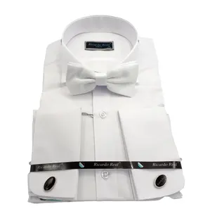 Белая рубашка для смокинга с запонками и длинными рукавами