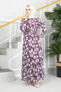 Vestido de gasa con estampado de margaritas para mujer, ropa islámica turca, Túnica modesto de Abaya, Hijab, novedad de 2022 - Product Image 2