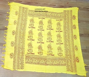 Pareos Pareo con estampado de dioses hindúes de viscosa de colores sólidos para ropa de playa, proveedor mayorista de India - Product Image 3