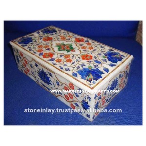 Unique White Marble Inlay Jewelry <b>Box</b> - Product Image 1