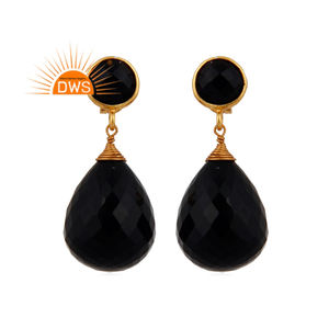 925 Sterling Silver Natural Black Onyx Gemstone <b>Long</b> Drop <b>Earring</b> for Women Jewelry for Women Gift for Her - Product Image 1