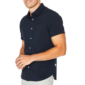 Camisa de manga curta masculina, camisa para homens de negócios de algodão com botão na moda de oxford, manga curta 100%, plus size, branca, smoking
