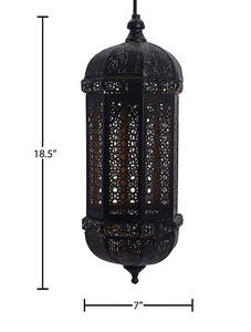 Suspension lanterne de Marrakech noire et or au design unique pour la décoration de la maison pour Noël - Product Image 6