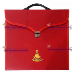 Masonic MM/WM y Provincial Full Dress Past Master Red Cases con mango duro | Proveedor de cajas de archivos masónicos - Product Image 1