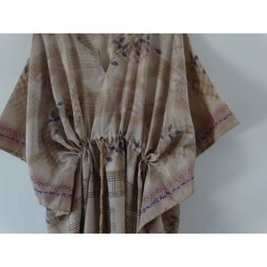Vintage Silk Saree Dress Recycled Silk Night Sleepwear Robe Kaftan Plus Size Summer Tunic Luxury Tunic Bridal Bathrobe Gown - Product Image 6