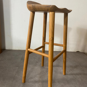 Bangku Bar Modern Jati Alami - Product Image 1