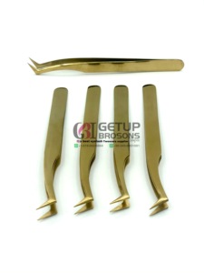 แหนบขนตาพลาสม่าสีทองแบบมืออาชีพอุปกรณ์เสริมความงามปรับแต่งโลโก้ได้ - Product Image 6