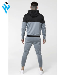 New Fashion Men's Clothing sportswear custom logo Jogging <b>Track</b> <b>Suit</b> Polyester/Cotton Grey Zipper Hoodie with jogger Tracksuit - Product Image 2