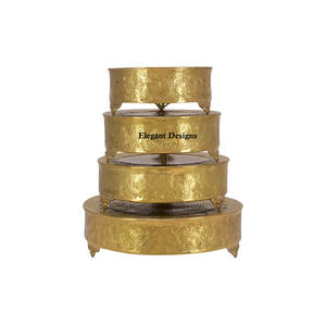 Handmade Luxury <b>Two</b>-<b>Tier</b> <b>Cake</b> <b>Stand</b> White Powder Coated with Indian Stylish Decorative Wholesale <b>Cake</b> Tools - Product Image 4