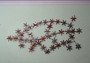 Décoration murale en métal, affichage pour hall d'entrée, or, maison, fer forgé, intérieur, chambre à coucher et salon, cadre d'art, décoration murale en métal suspendue, fleur - Product Image 6