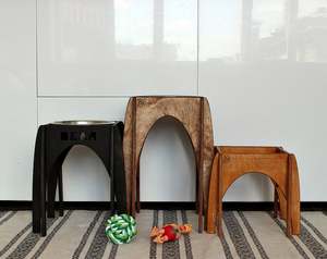 Handmade Stainless Steel XL Feeder <b>Bowl</b> with Wooden Stand High Quality Stylish Feeding Solution for Dogs and <b>Cats</b> - Product Image 3