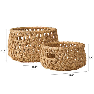 Water Hyacinth <b>Basket</b> Nature Water Hyacinth Woven <b>Storage</b> <b>Basket</b> Laundry <b>Basket</b> <b>Bathroom</b> Accessories Made in Vietnam FBA Amazon - Product Image 2