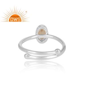 Bague en argent sterling 925 avec perle d'eau douce naturelle blanche, nouvelle bague tendance ajustable faite à la main pour femmes - Product Image 4