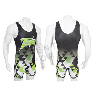 Camisetas de lucha de la mejor calidad para hombre, ropa deportiva transpirable, diseño de logotipo OEM, chalecos de lucha de tela de mezcla de poliéster Spandex - Product Image 6
