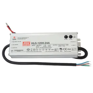 HLG-120H-24 waterproof led driver ac to dc power supply 24v 5A smps variable power supplies orignal Mean well HLG-120-24 24A 24B