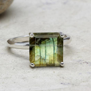 925 Sterling Silver Labradorite Gemstone <b>Ring</b> Handmade <b>Indian</b> Gold Plated Vermeil Jewelry - Product Image 1