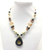 Collier pendentif en perles de verre soufflé à la main, forme EMOTION, bijoux de mode pour femmes, accessoire, cadeau d'Inde, anniversaire, fiançailles
