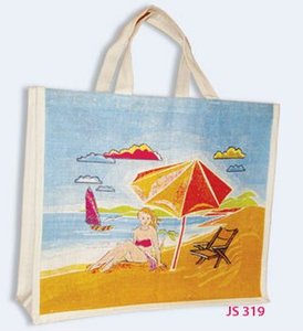 Sac fourre-tout en toile de jute personnalisé promotionnel pour fille - Product Image 6