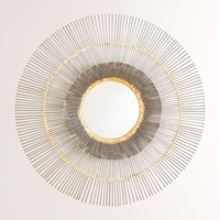 Ensemble de 6 miroirs muraux modernes durables faits à la main avec des cadres circulaires en métal doré séparés pour la décoration de la maison