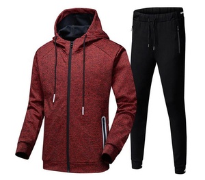 Trajes de chándal de primavera unisex con cremallera completa con capucha ropa deportiva poliéster/algodón - Product Image 1