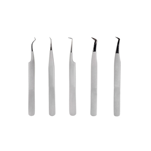 Diamond Handle Stainless Steel Fiber Tip Satin Finish Precision Straight Eyelash Extension Tweezers Laser Engraved Brand Logo - Product Image 4