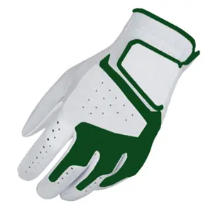 男士个性化绿色和白色高尔夫手套男士皇家高尔夫手套卡布雷塔皮革KS-3102-20舒适通用100件S ~ XXXL