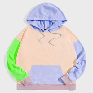 Sweats à capuche et sweatshirts grande taille pour hommes pull à blocs de couleurs surdimensionnés brodés à motif 3D vêtements d'hiver à capuche personnalisés OEM - Product Image 4