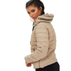 Chaqueta Acolchada Blanca con Capucha para Mujer, Ligera, con Cierre Frontal, Color Sólido, Ropa de Invierno con Bolsillos, Corte Regular - Product Image 6