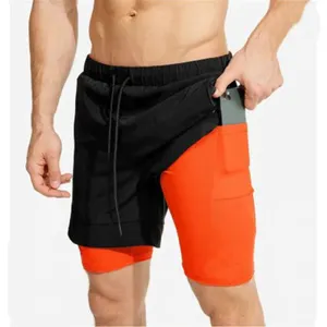 Slim Fit Training Korte Broek Ademende Heren Running Shorts Met Dubbele Laag