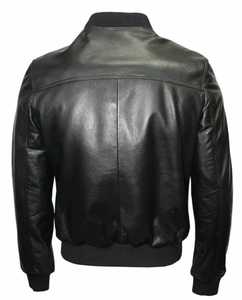 <b>Men's</b> Genuine Sheep Skin Slim Fit Eco-Friendly Windproof Bomber Biker Motorcycle <b>Jacket</b> Black Winter Breathable Outdoor OEM - Product Image 2