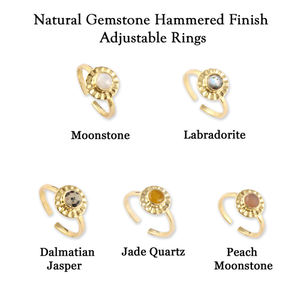 แหวนพลอยธรรมชาติปรับแต่งได้แหวนดีไซน์ลายดอกไม้ลาบราดอไรต์ดูหรูหราทำจากทองเหลือง18K ชุบทองง่ายใส่ได้ทุกวัน - Product Image 3
