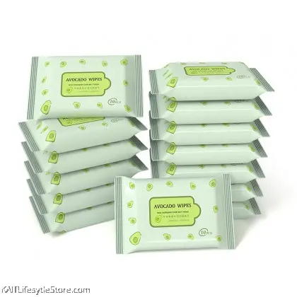 Proveedor de aguacate KAIT Mini aroma de tejido húmedo/aroma de fruta tejidos húmedos para bebés Limpieza de Malasia 13,5 cm X 2cm X 7,5 cm