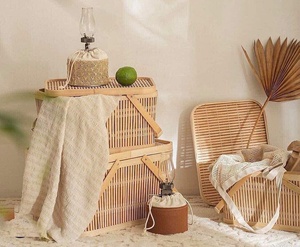 High Quality Bamboo <b>Basket</b> Natural Bamboo Lunch Box Picnic <b>Basket</b> - Product Image 2