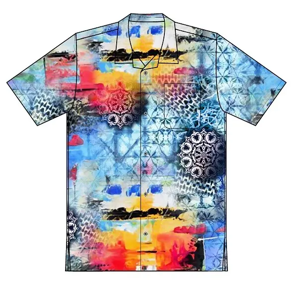 최신 유행 플러스 사이즈 남성 착용 하와이 셔츠 디지털 인쇄 코튼/폴리 에스테르 셔츠 짧은 소매