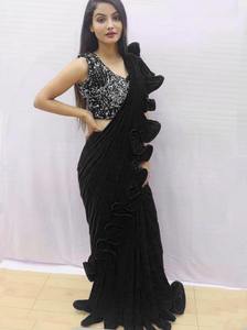 Nouveau Dernier Moderne Saisonnable Porter Satin Soie Saree Avec Contras Blouse Pièce Indien Femmes Porter Sari Bas Prix En Gros Surat - Product Image 5