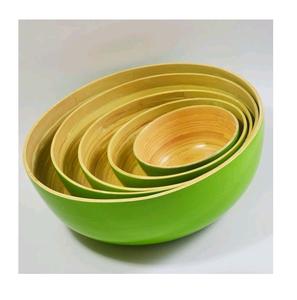 Eco-Friendly Customized Bamboo Fiber Round <b>Serving</b> Bowl Salad Bowl <b>Set</b> Made in Vietnam 99 Gold Data - Product Image 1