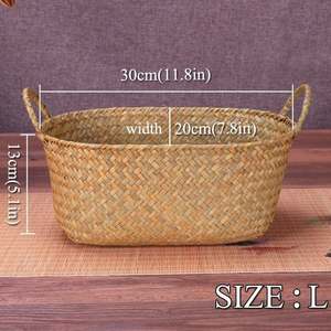 Cesta de almacenamiento tejida de ratán hecha a mano - Product Image 5