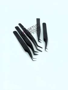 Professionnel meilleur 45 degrés noir Plasma botte Volume peigne en acier inoxydable Extension de cils pince à épiler Logo personnalisé outil de beauté - Product Image 6