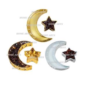 ถาดขนมช็อคโกแลตรูปดวงจันทร์และดาวถาดเสิร์ฟขนมวันสีทองทำจากโลหะ - Product Image 5