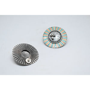 Meenakari-pendientes de tuerca redondos de latón para niñas y mujeres, accesorio de moda, al por mayor - Product Image 2